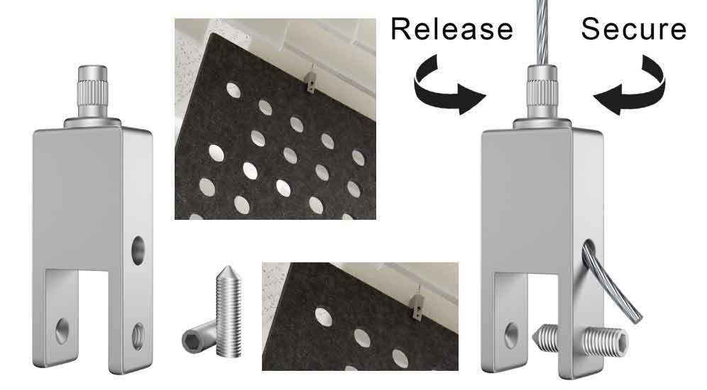 GeckoTeq Acoustic Panel Clamps 12,0mm - 25kg